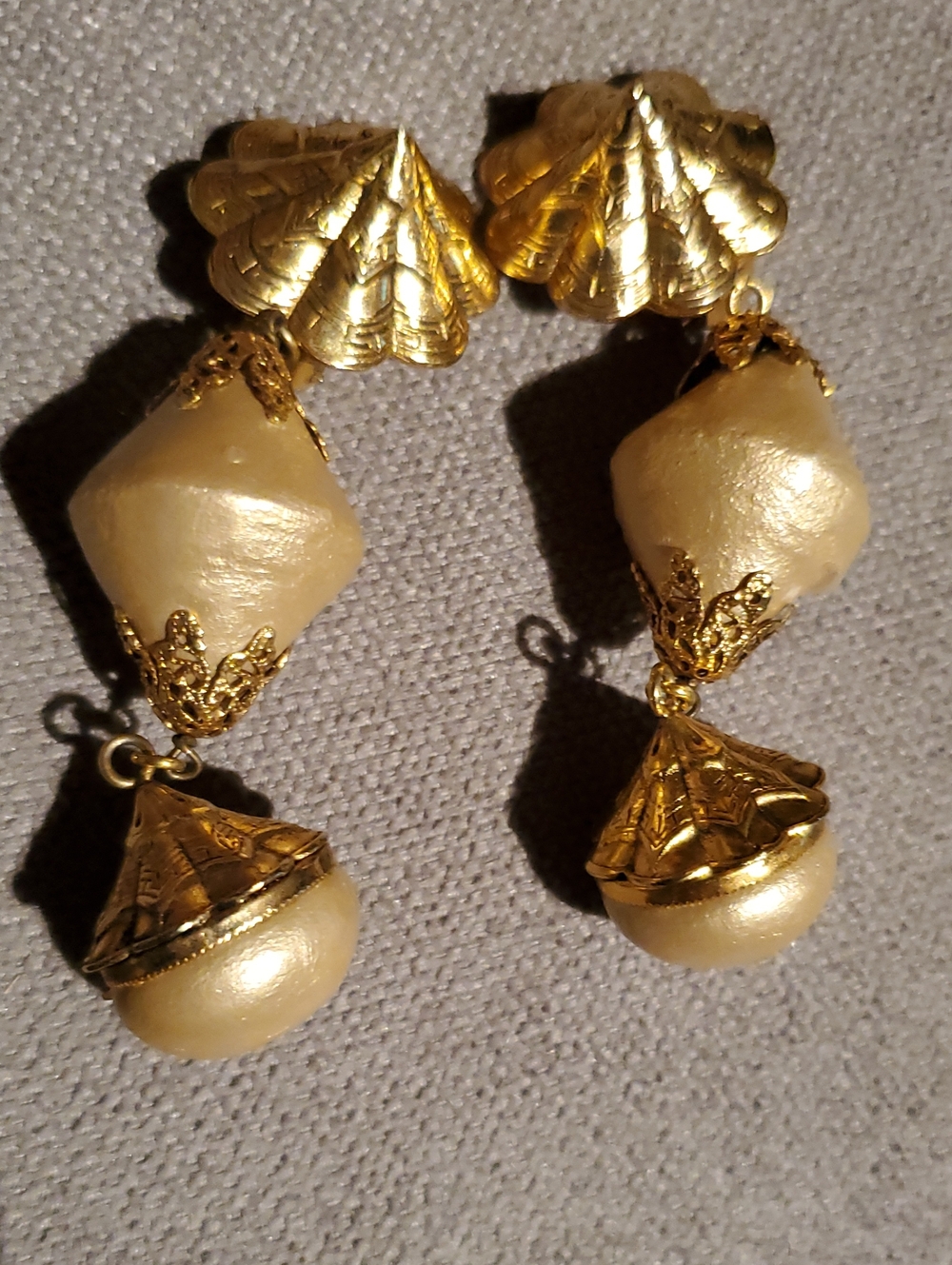 Gold Tone Pearl Drop Women’s Earrings